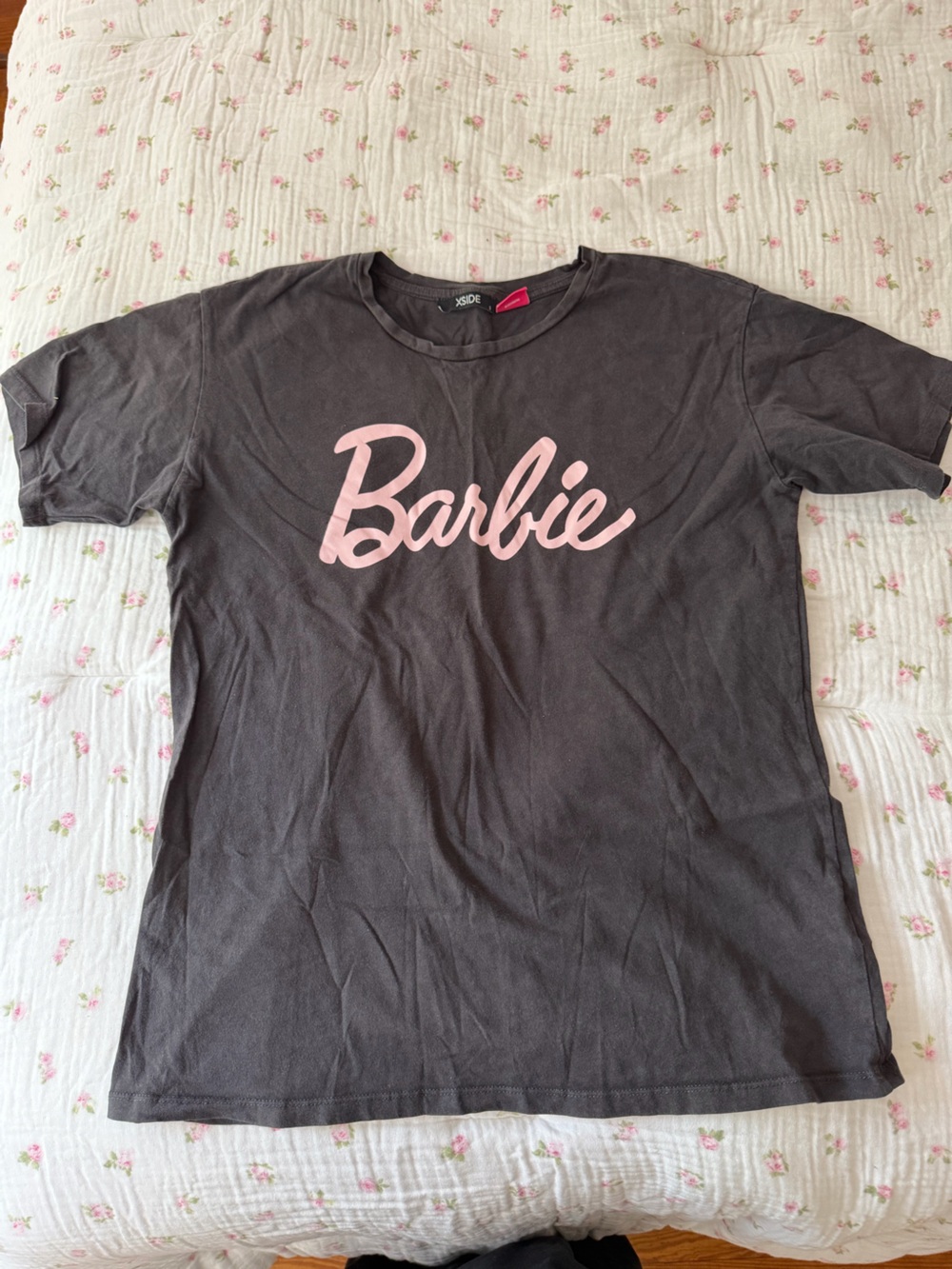 Barbie Girls' dark grey Tee with Pink Logo